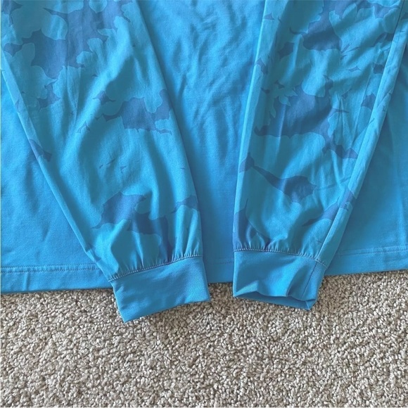 Footjoy 1/4 Zip Golf Midlayer Blue Camo Floral Pullover Mens Sz M - Picture 8 of 14